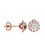 Round Lab Grown Diamond Halo Stud Earrings