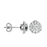 Round Lab Grown Diamond Halo Stud Earrings