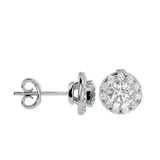 Round Lab Grown Diamond Halo Stud Earrings