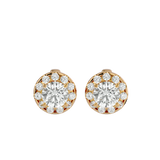 Round Lab Grown Diamond Halo Stud Earrings