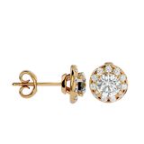 Round Lab Grown Diamond Halo Stud Earrings