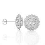 Round Lab Grown Diamond Halo Stud Earrings