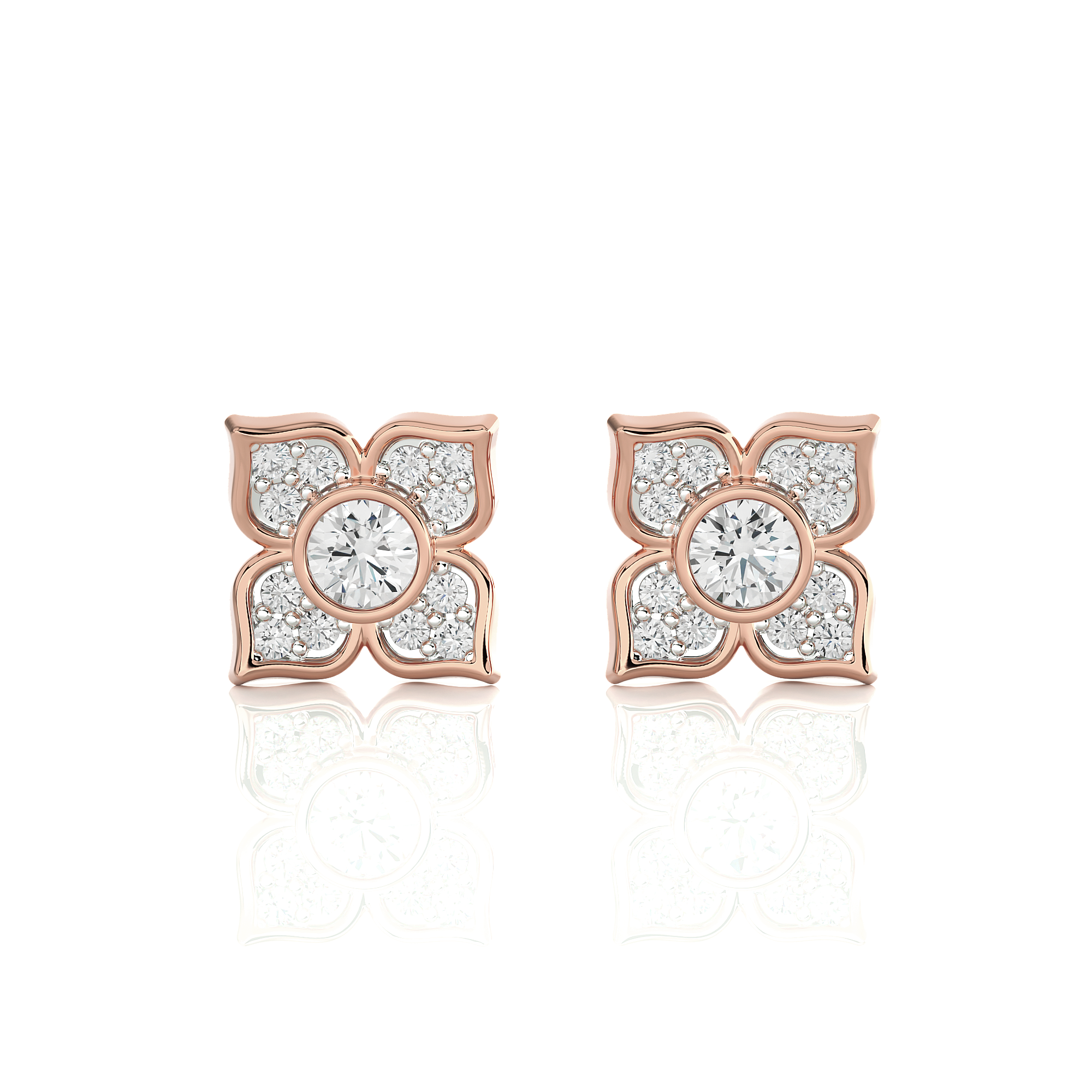 Round Lab Grown Diamond Stud Earrings
