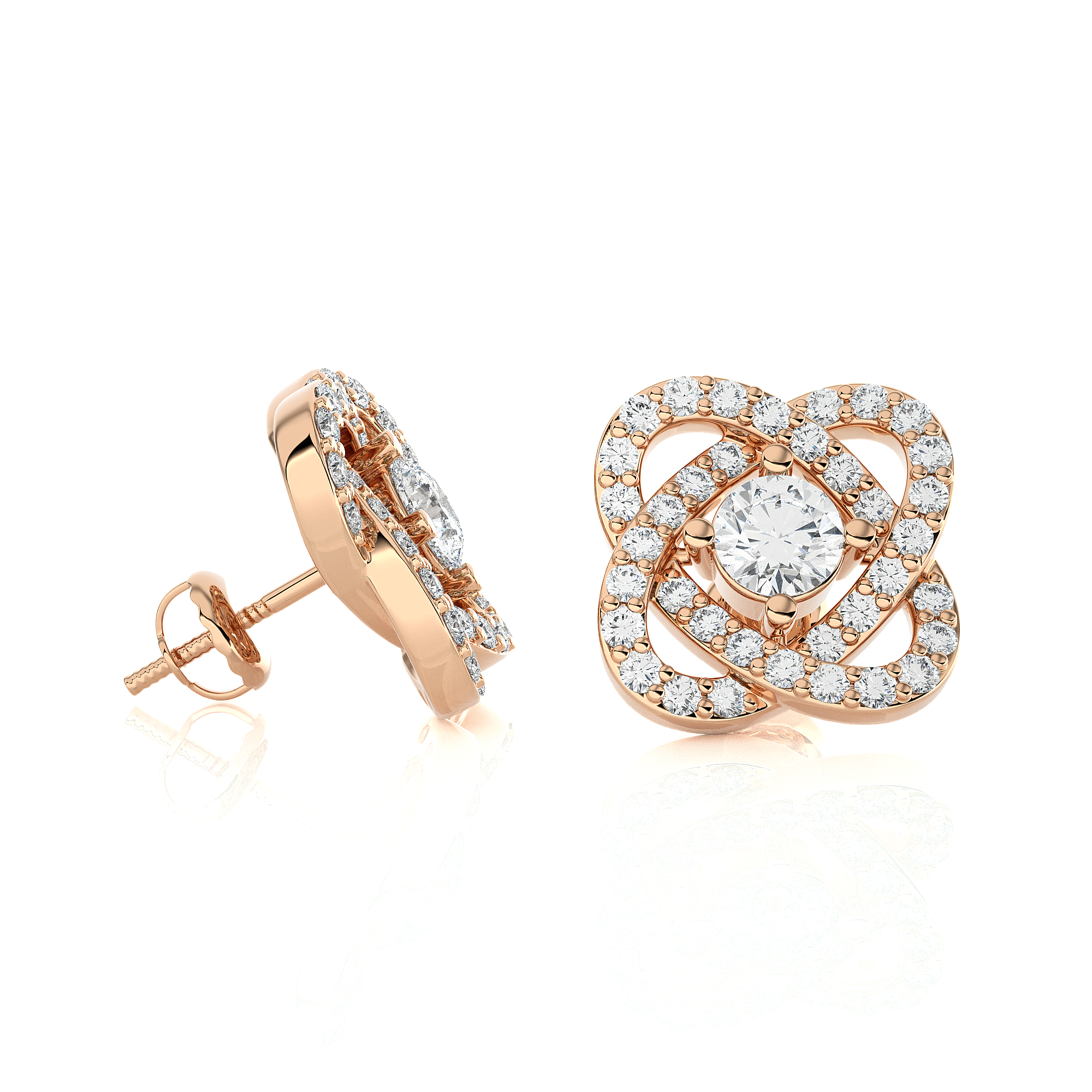 Round Lab Grown Diamond Stud Earrings