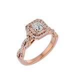 1 ctw Princess-Cut Lab Grown Diamond Halo Engagement Ring