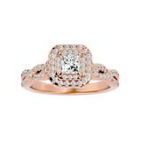 1 ctw Princess-Cut Lab Grown Diamond Halo Engagement Ring