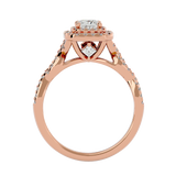 1 ctw Princess-Cut Lab Grown Diamond Halo Engagement Ring