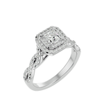 1 ctw Princess-Cut Lab Grown Diamond Halo Engagement Ring