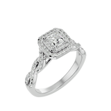 1 ctw Princess-Cut Lab Grown Diamond Halo Engagement Ring
