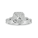 1 ctw Princess-Cut Lab Grown Diamond Halo Engagement Ring