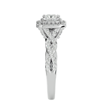 1 ctw Princess-Cut Lab Grown Diamond Halo Engagement Ring
