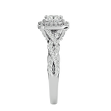 1 ctw Princess-Cut Lab Grown Diamond Halo Engagement Ring