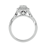 1 ctw Princess-Cut Lab Grown Diamond Halo Engagement Ring