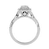 1 ctw Princess-Cut Lab Grown Diamond Halo Engagement Ring