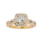 1 ctw Princess-Cut Lab Grown Diamond Halo Engagement Ring