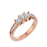 1 1/3 ctw Princess-Cut Three Stone Lab Grown Diamond Ring