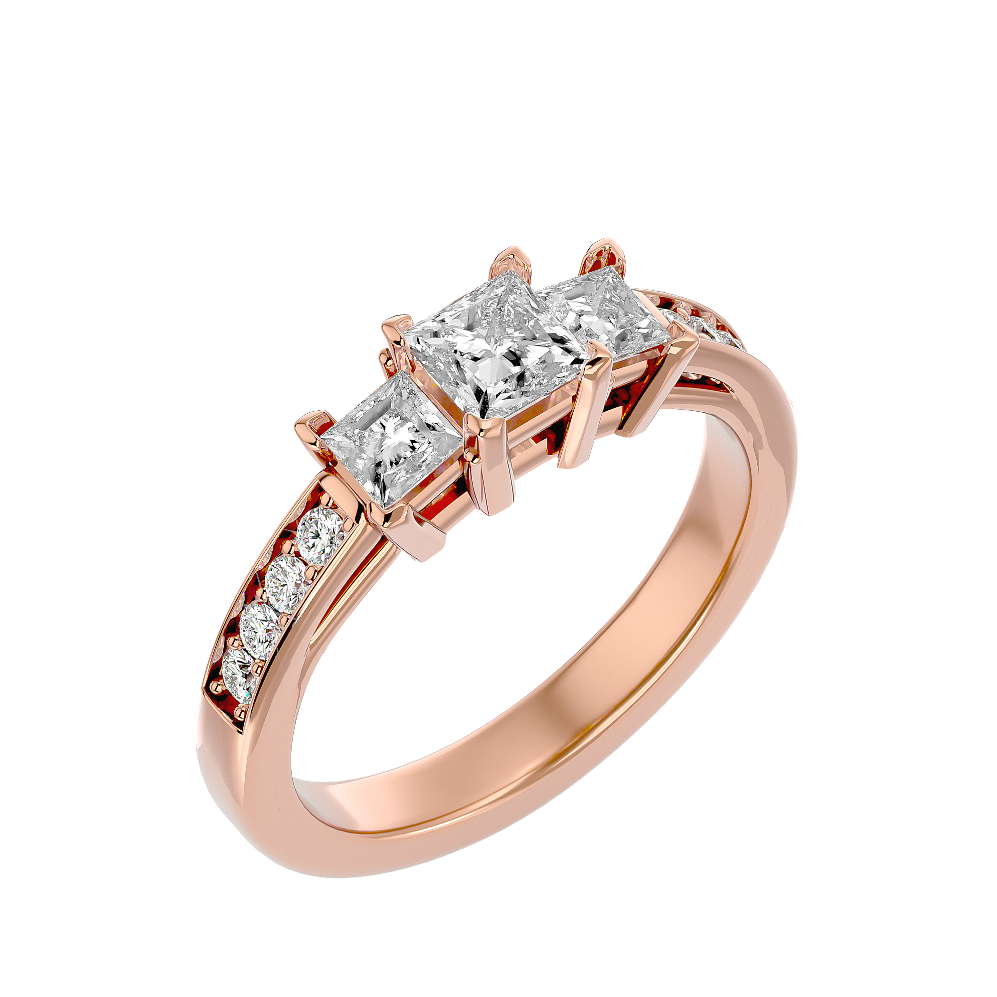 1 1/3 ctw Princess-Cut Three Stone Lab Grown Diamond Ring