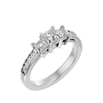 1 1/3 ctw Princess-Cut Three Stone Lab Grown Diamond Ring