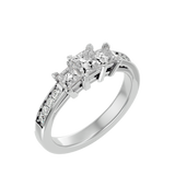 1 1/3 ctw Princess-Cut Three Stone Lab Grown Diamond Ring