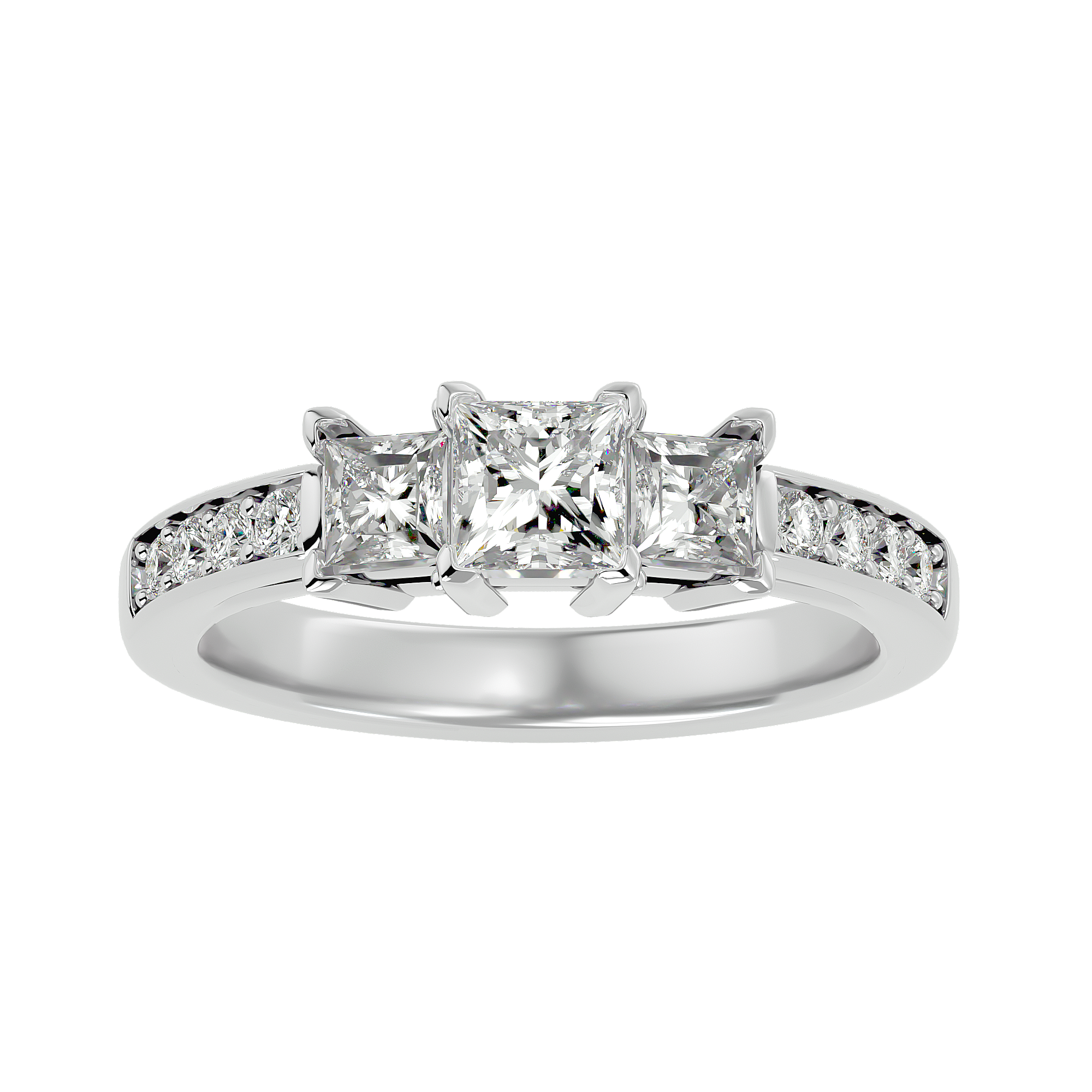 1 1/3 ctw Princess-Cut Three Stone Lab Grown Diamond Ring