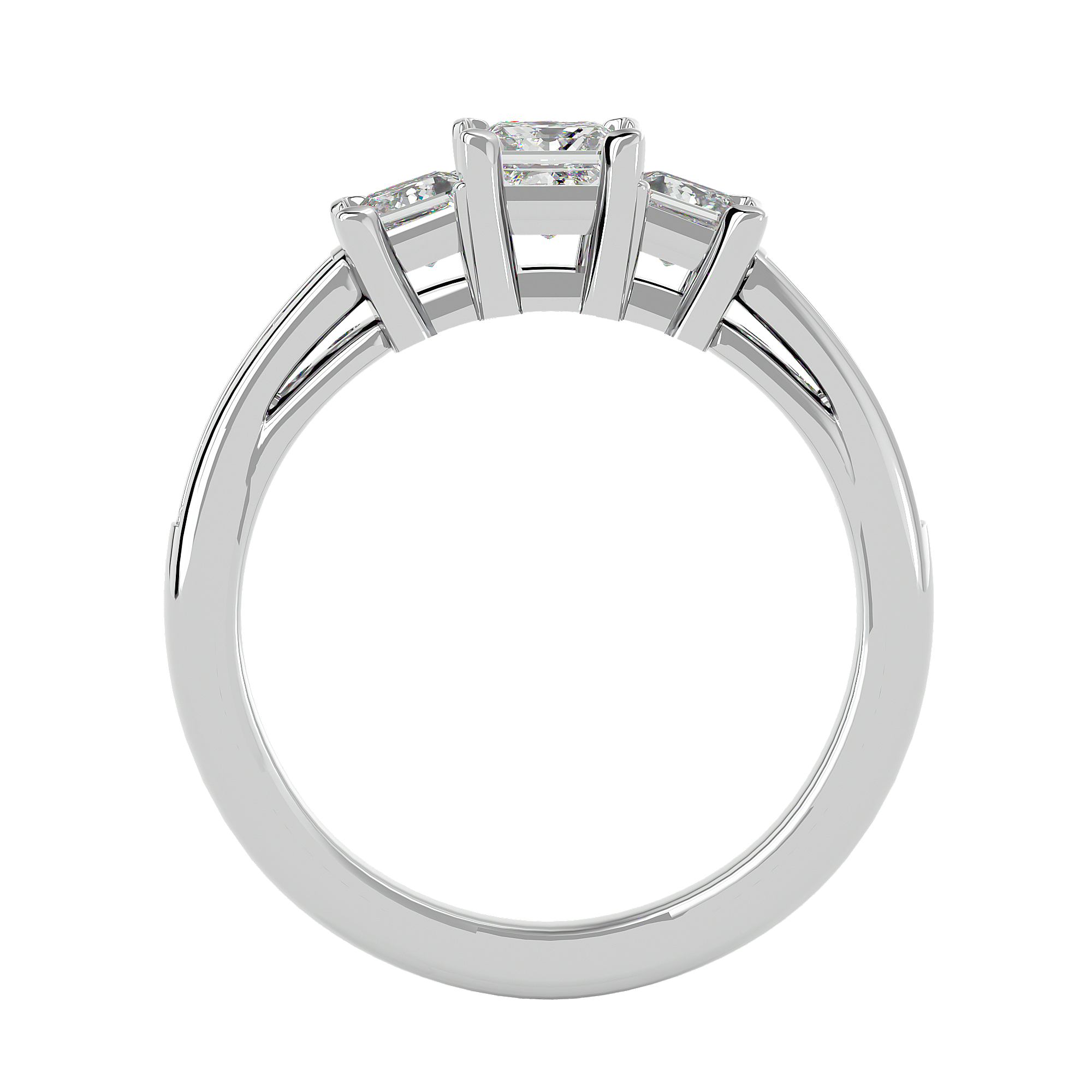1 1/3 ctw Princess-Cut Three Stone Lab Grown Diamond Ring
