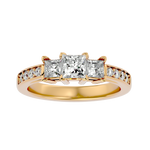 1 1/3 ctw Princess-Cut Three Stone Lab Grown Diamond Ring