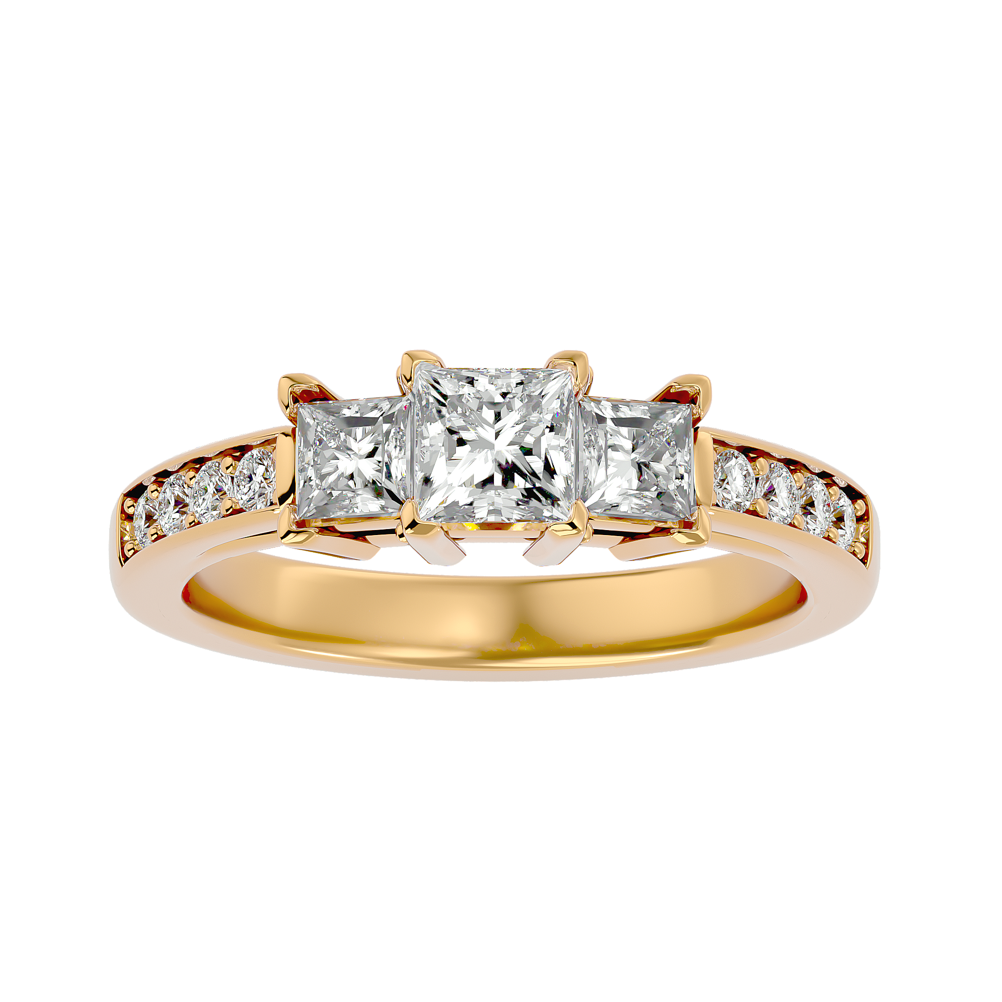 1 1/3 ctw Princess-Cut Three Stone Lab Grown Diamond Ring