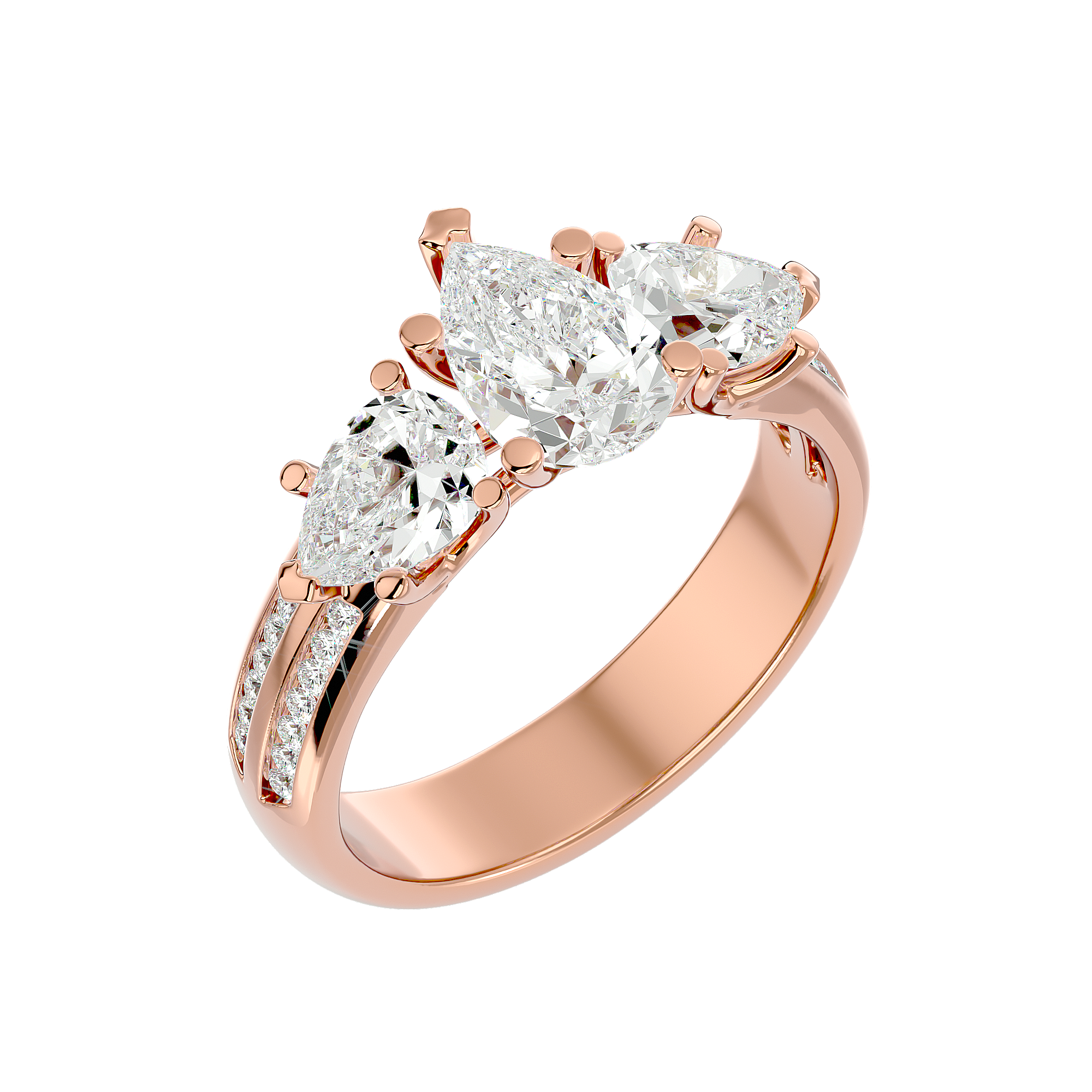 3 ctw Pear-Shaped Three Stone Lab Grown Diamond Ring