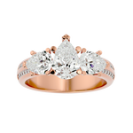 3 ctw Pear-Shaped Three Stone Lab Grown Diamond Ring