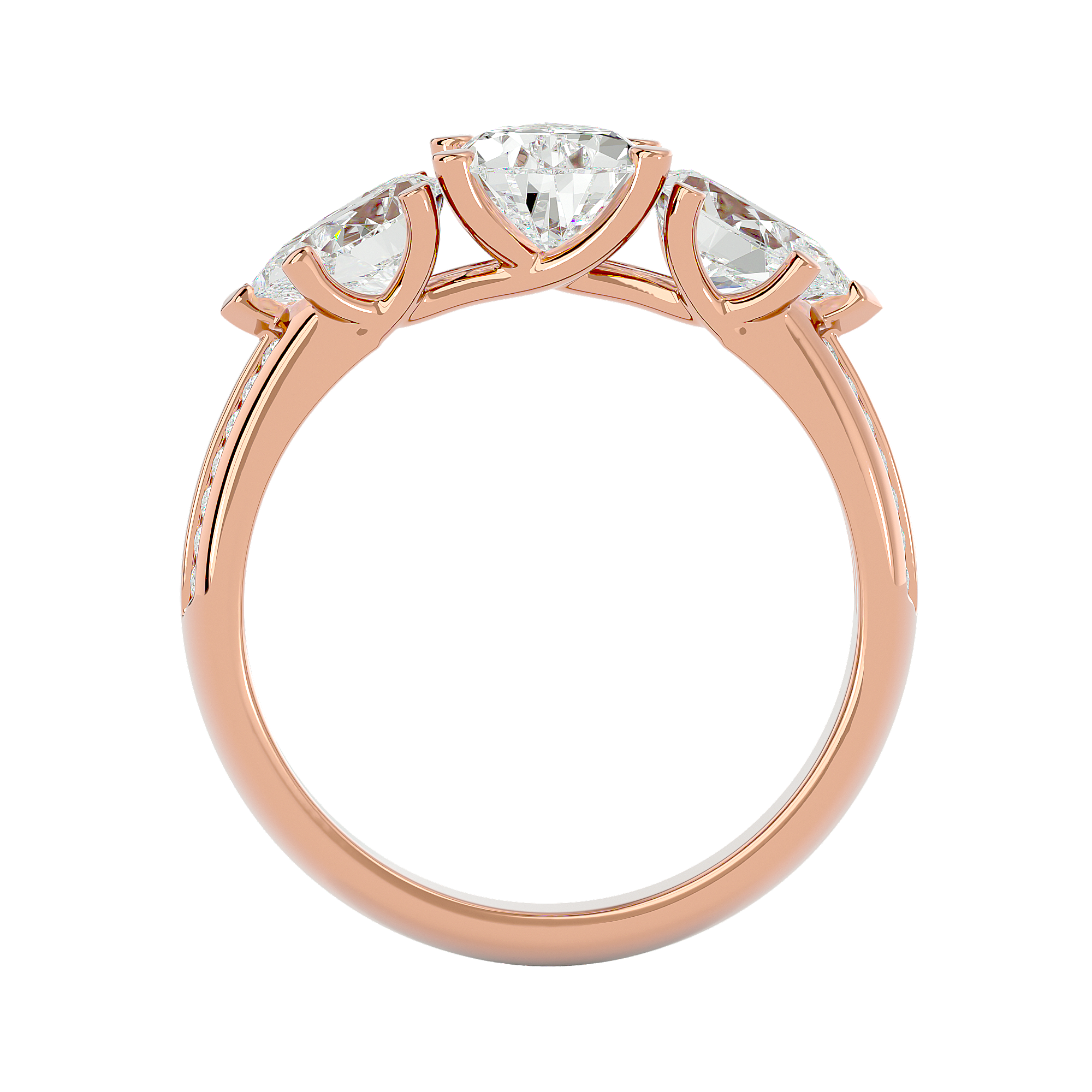 3 ctw Pear-Shaped Three Stone Lab Grown Diamond Ring