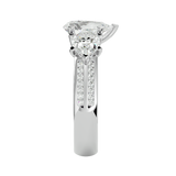 3 ctw Pear-Shaped Three Stone Lab Grown Diamond Ring