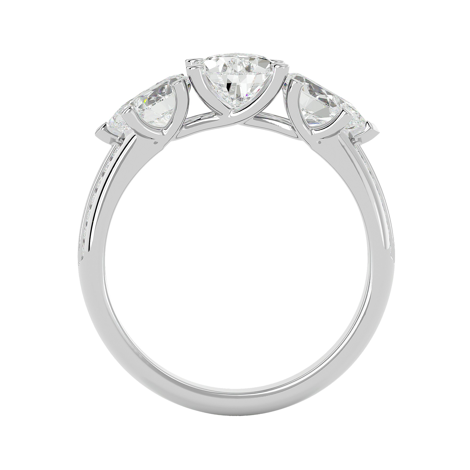 3 ctw Pear-Shaped Three Stone Lab Grown Diamond Ring