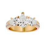 3 ctw Pear-Shaped Three Stone Lab Grown Diamond Ring