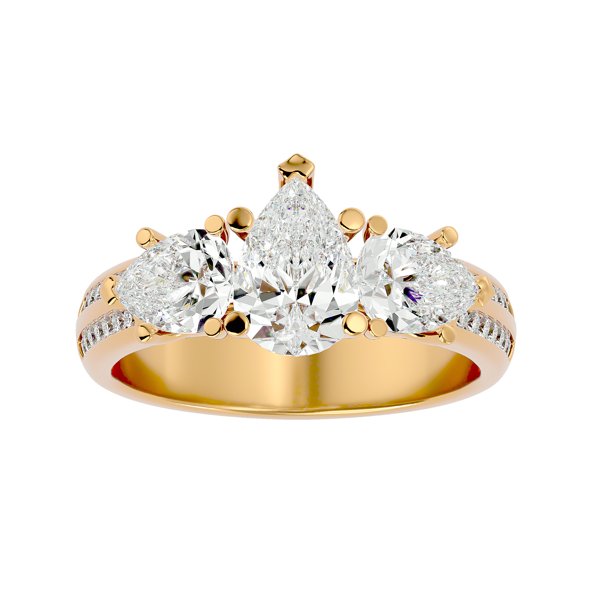 3 ctw Pear-Shaped Three Stone Lab Grown Diamond Ring