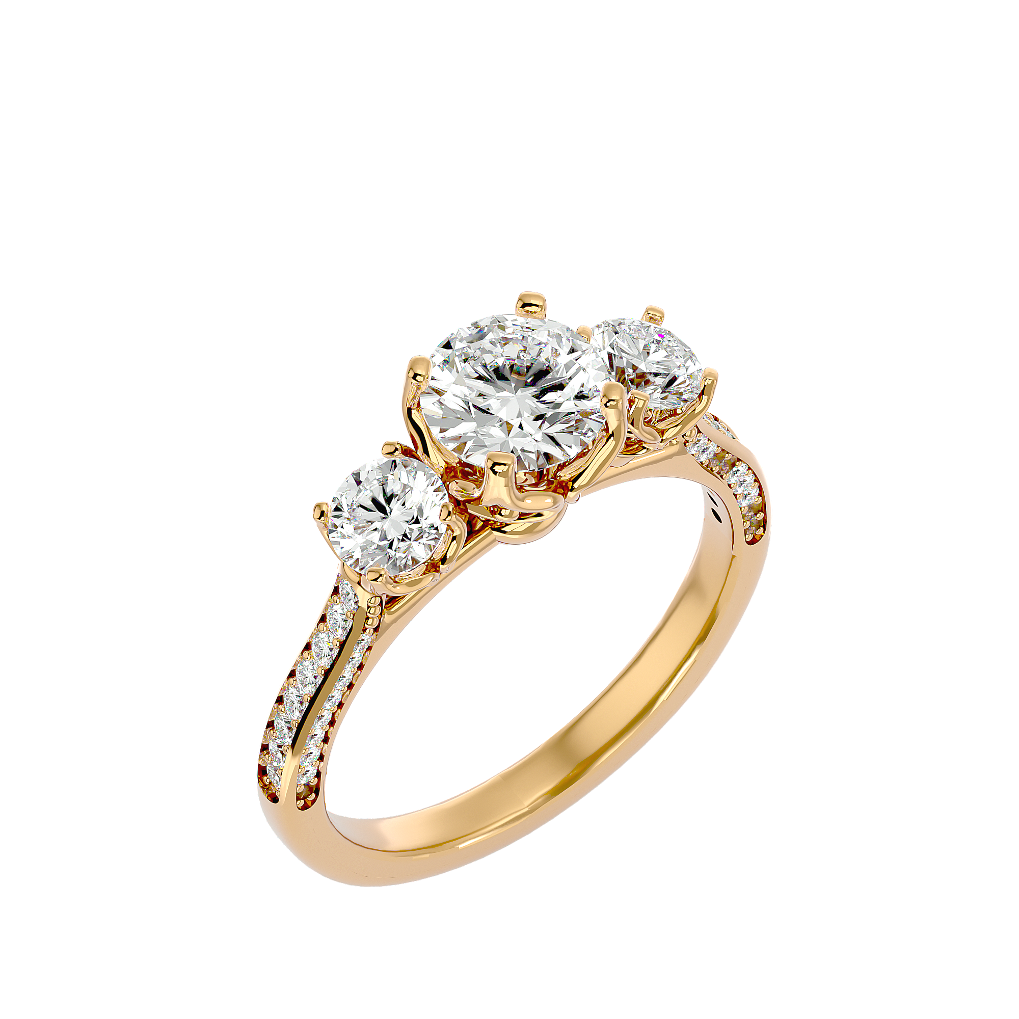 2 ctw Round Three Stone Lab Grown Diamond Ring
