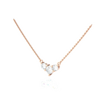 Round Lab Grown Diamond Three Stone Necklace