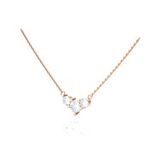 Round Lab Grown Diamond Three Stone Necklace