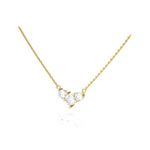 Round Lab Grown Diamond Three Stone Necklace