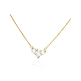 Round Lab Grown Diamond Three Stone Necklace