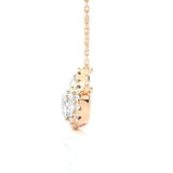 Round Lab Grown Diamond Three Stone Necklace
