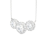 Round Lab Grown Diamond Three Stone Necklace