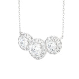 Round Lab Grown Diamond Three Stone Necklace