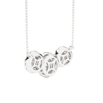 Round Lab Grown Diamond Three Stone Necklace