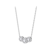 Round Lab Grown Diamond Three Stone Necklace