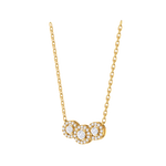 Round Lab Grown Diamond Three Stone Necklace