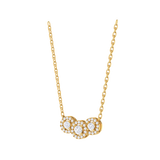 Round Lab Grown Diamond Three Stone Necklace