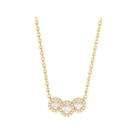 Round Lab Grown Diamond Three Stone Necklace