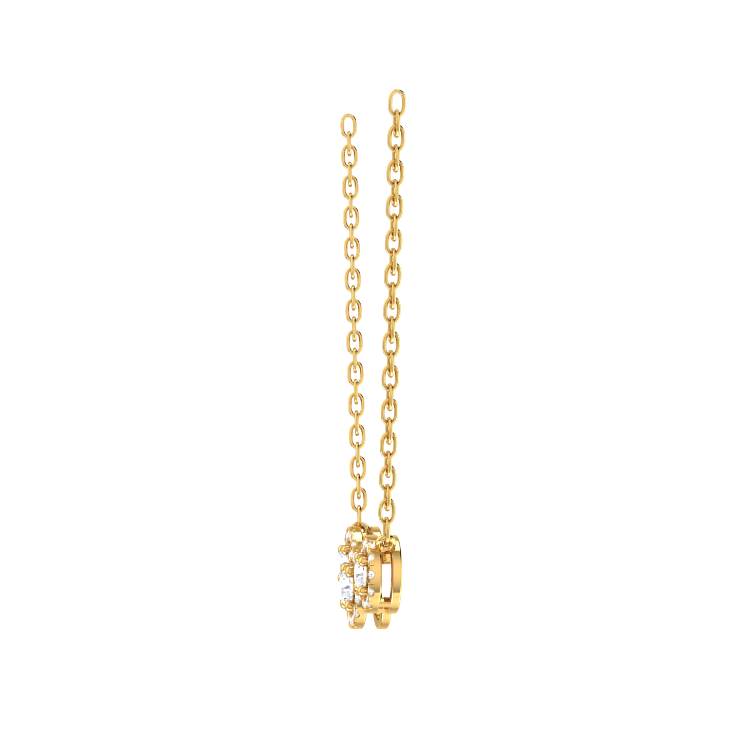 Round Lab Grown Diamond Three Stone Necklace