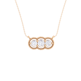 Round Lab Grown Diamond Three Stone Necklace