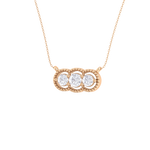Round Lab Grown Diamond Three Stone Necklace